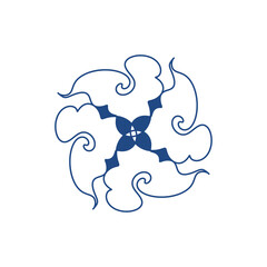 symbol, element, motif of wind or cloud. traditional pattern, 