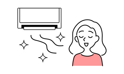 Clean air conditioner and woman