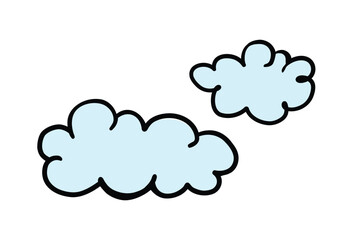

Clouds Set in Hand Drawn Vintage Retro Style Cartoon Clouds design elements. Engraving Style illustrations.