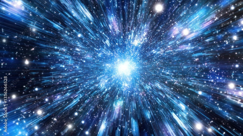 Poster a bright visual representation of a vast cosmic expanse of space
