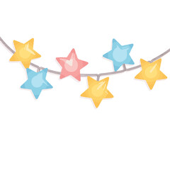 Obraz premium Pastel fairy lights glowing in gentle curve, joy and festivity