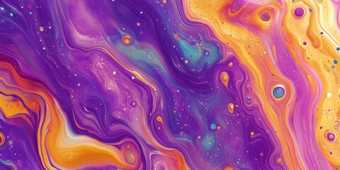 Obraz premium Oil Spill Texture - Multicolored swirling liquid
