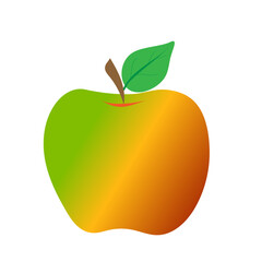 Apple with leaf art illustration