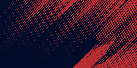 bstract Rough Red Grunge Texture Design Background Dots halftone blue color pattern gradient grunge texture background. Dots pop art comics sport style vector illustration grunge arts sport
