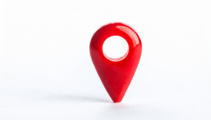Red location pin isolated on white background. GPS, guidance and direction.