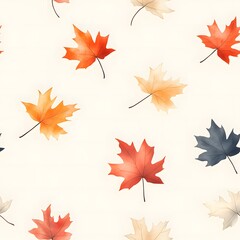 Obraz premium A_seamless_pattern_with_realistic_mini_maple_leaf
