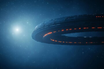 Obraz premium AI crafts elusive spacecraft in the cosmos