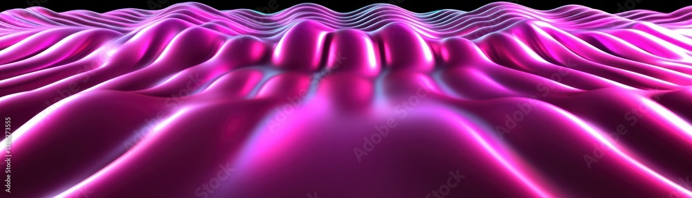 Poster abstract pink fluid waves gently flowing across the image field