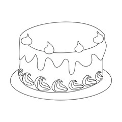 Delicious Round Cake, Icing, Frosting, Dessert, Sweet Treat, Birthday, Celebration, Pastry, Bakery, 