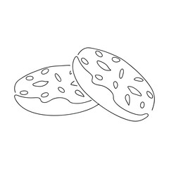 Two Delicious Sprinkled Donuts, Line Art, Bakery Treat, Sweet Pastry
