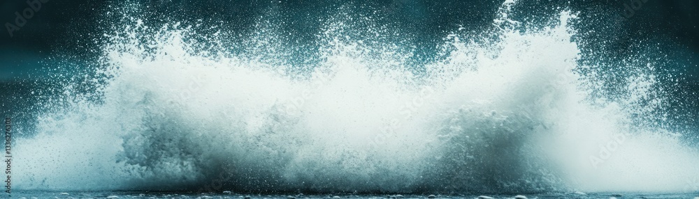 Aufkleber A powerful ocean wave cresting and crashing with considerable force