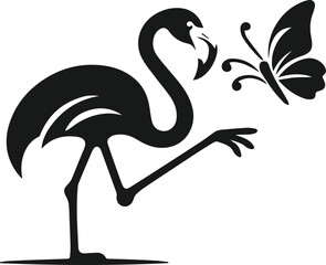 flamingo silhouette vector