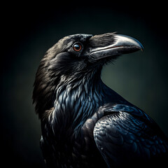  Majestic Black Raven – Close-Up Bird Portrait
black raven sitting in an aviary close-up