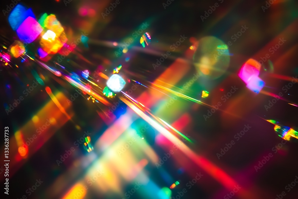 Aufkleber abstract colorful light streaks and bokeh.