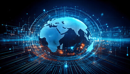 Obraz premium Digital transformation conceptual for next generation technology era