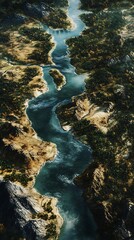 lush valley with gently flowing winding river image