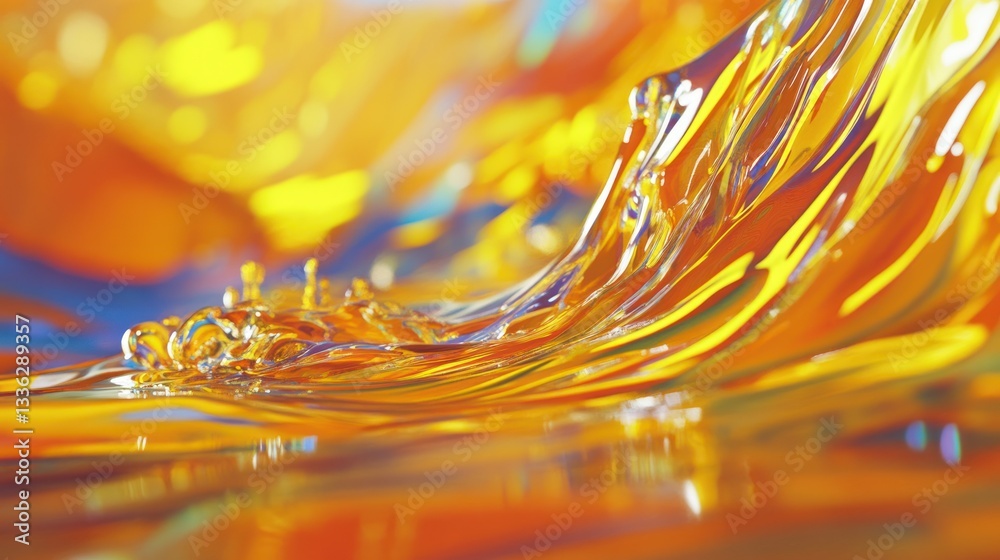 Poster Abstract image showing liquid splashing with artistic color effect