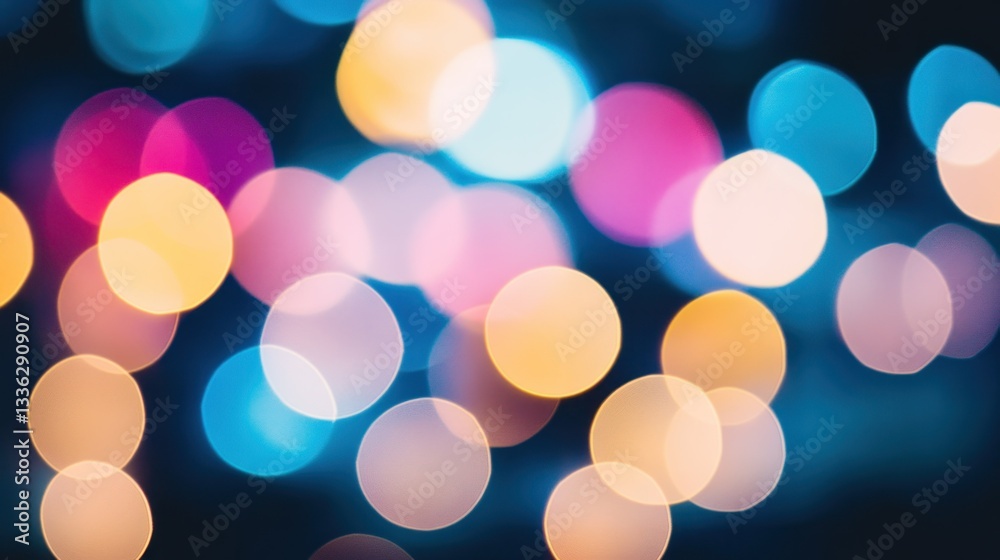 Poster Bright colorful blurred circles create an aesthetically pleasing abstract pattern