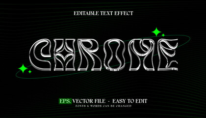 Metallic chrome text, Editable text effect