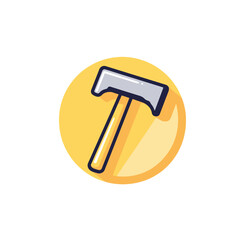 Flat design hammer icon for construction and repair concepts