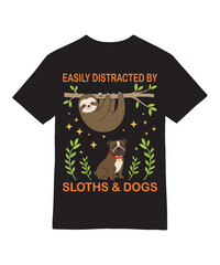 Easily Distracted by Sloths and Dogs T-Shirt