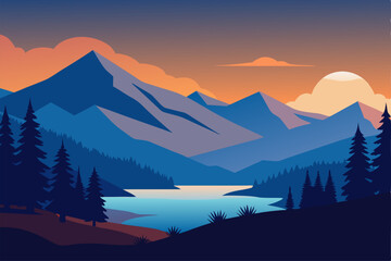 mountain landscape with snow