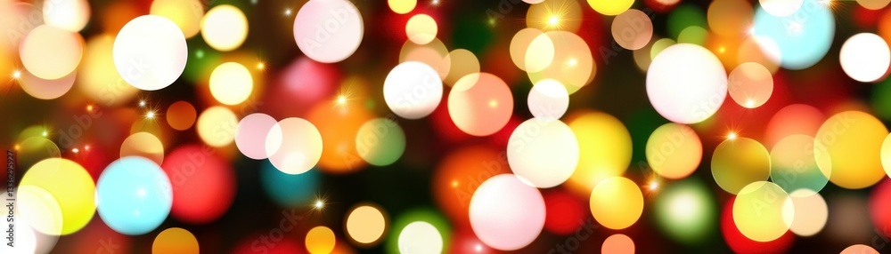 Poster Colorful blurry light circles create an abstract artistic image pattern