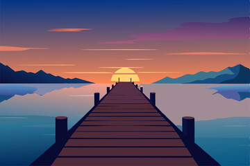 sunset on the pier