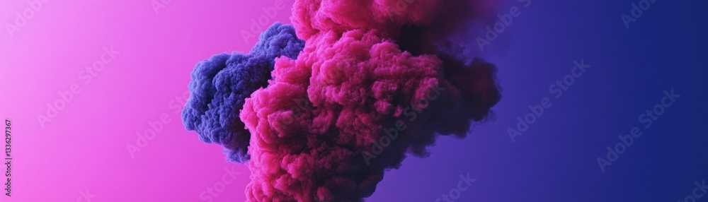 Poster two colorful clouds blending together against a vibrant gradient background