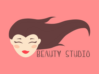 beauty studio logo on a pink background