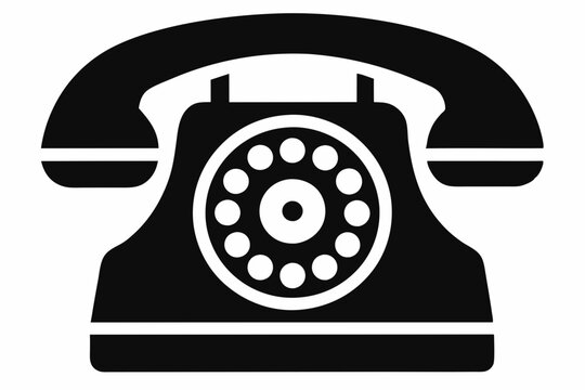 recommend clip art: dial telephone icon line art silhouette vector illustration