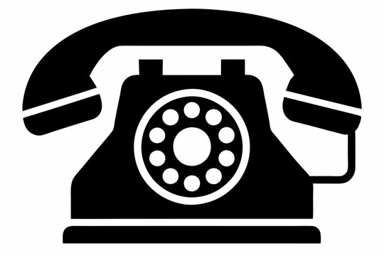 recommend clip art: dial telephone icon line art silhouette vector illustration