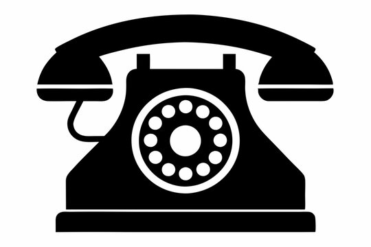 recommend clip art: dial telephone icon line art silhouette vector illustration