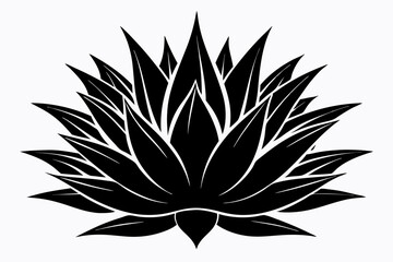 agave wild flower line art silhouette vector illustration