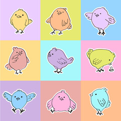 Adorable chicken vector seamless pattern on dotted background. Scandinavian delicate background. Cute vector design for print textile, wrapping paper, fabric.