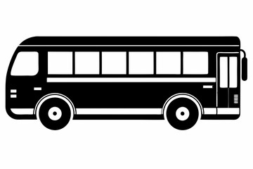modern electric bus icon line art silhouette vector illustration