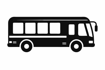 modern electric bus icon line art silhouette vector illustration