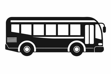modern electric bus icon line art silhouette vector illustration