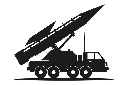 black missile launcher on wheels clip art preview