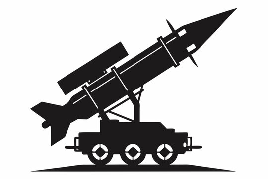 black missile launcher ready to launch clip art preview
