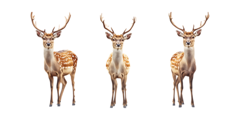 Pack Deer set against transparent background for Wildlife Illustrations, Nature Conservation, or Forest-Themed Design Projects
