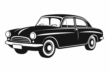 Obraz premium vintage car line art silhouette vector illustration