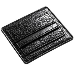 Black Leather Card Holder Stylish Accessory Minimalist Design,