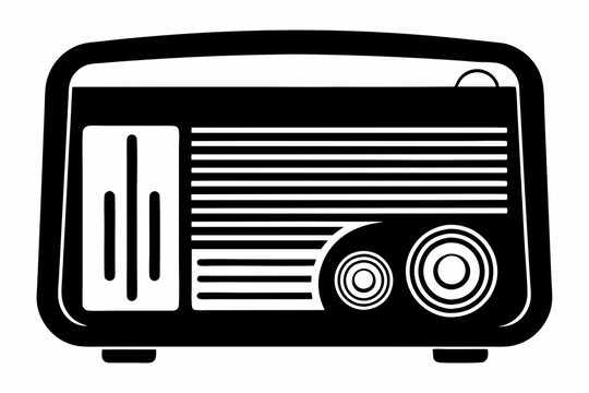 recommend clip art: vintage radio line art silhouette vector illustration