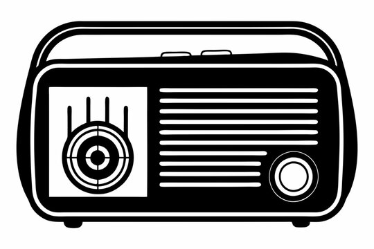 recommend clip art: vintage radio line art silhouette vector illustration