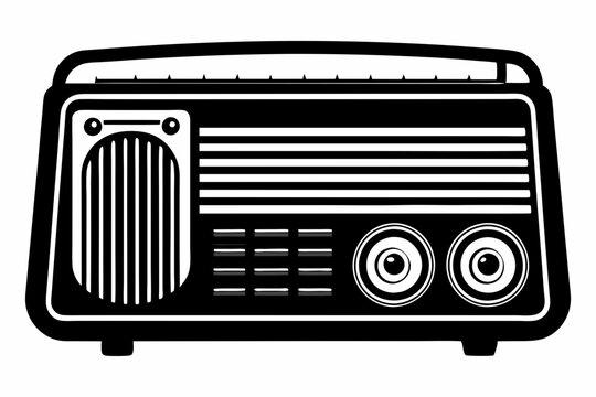 recommend clip art: vintage radio line art silhouette vector illustration