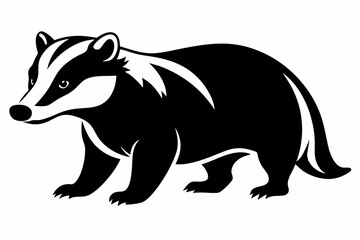 badger line art silhouette vector illustration