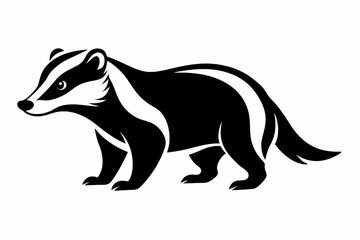 badger line art silhouette vector illustration