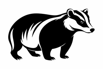 badger line art silhouette vector illustration