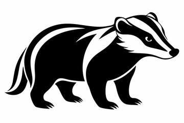 badger line art silhouette vector illustration